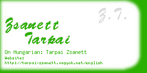 zsanett tarpai business card